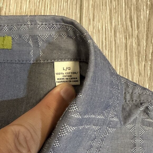 Tommy Bahama Shirt L 100% Linen Blue Button Front Long Sleeve Check Plaid - Picture 4 of 9